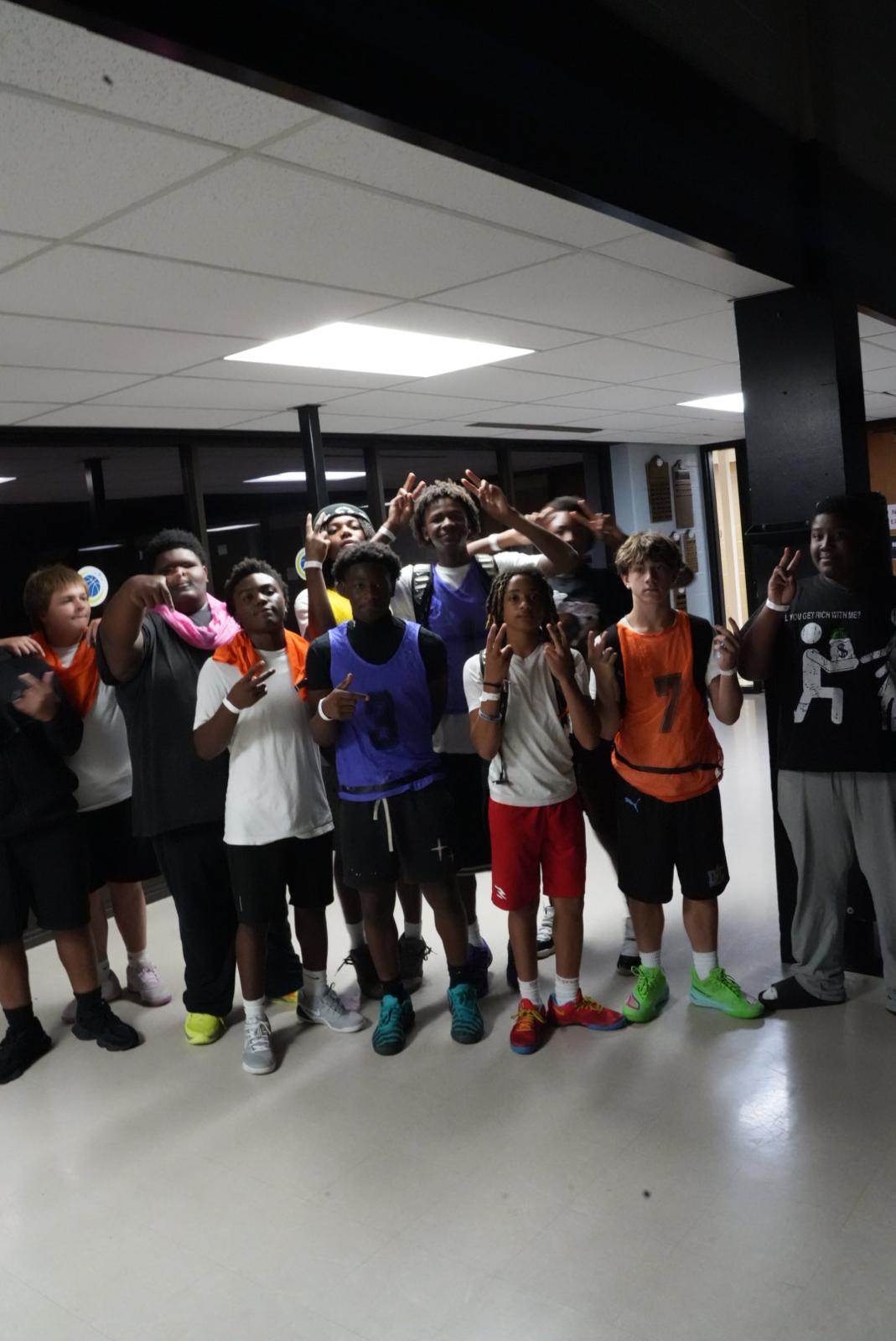 Young people participating in the Midnight Basketball program at CK Newsome Community Center in Evansville, Indiana.