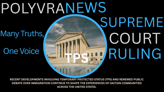 Illustration representing Haitian immigrants navigating legal and immigration challenges in the United States.