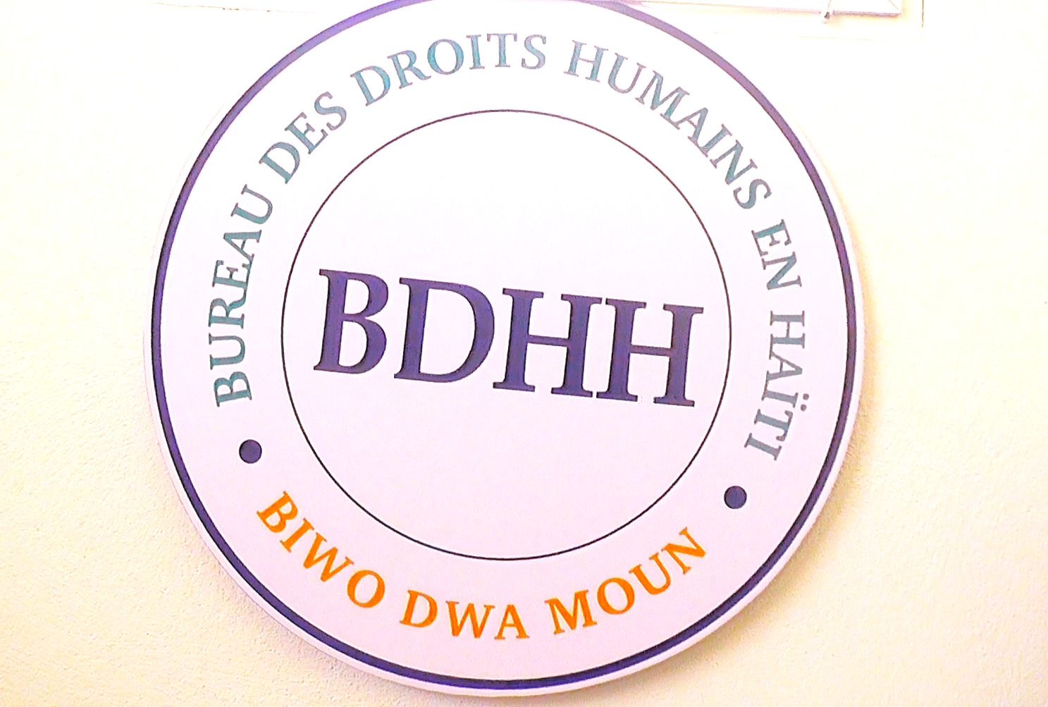 Pauline Lecarpentier speaks during the launch of the BDHH Human Rights Advocacy Competition in Haiti.